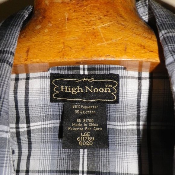 Western Shirt - Navy and White with Snaps - Picture 3 of 3